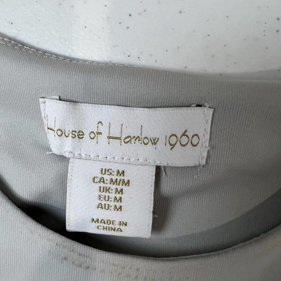 House of Harlow Women's Cropped T-Shirt Short Sleeve Crewneck Gray Size M - Picture 9 of 12